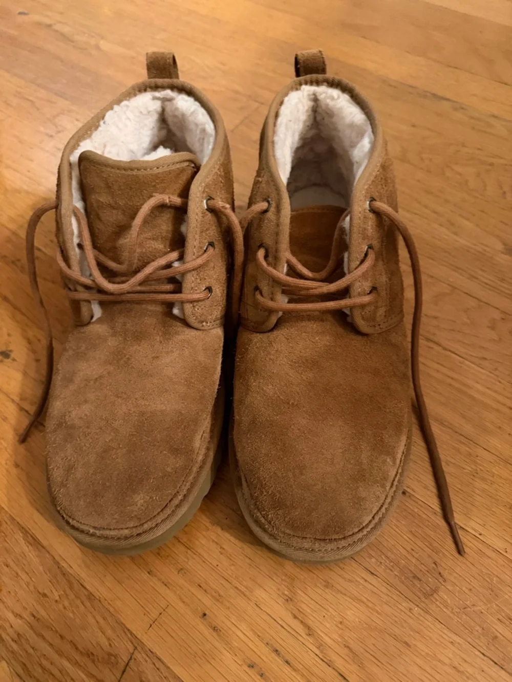 UGG Men's Suede Chukka Boots in Chestnut with Shearling Lining